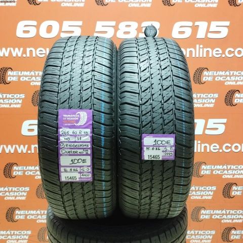 2x 265 60 R18 100H BRIDGESTONE DUELER H/T 5.0/5.8MM DOT 4922/2223