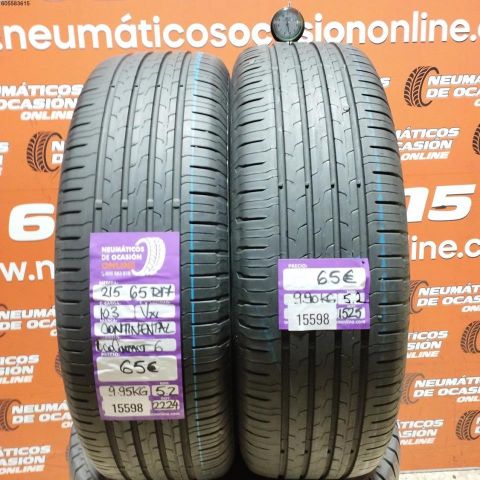 2x 215 65 R17 103V XL CONTINENTAL ECOCONTACT 6 5.2/5.2MM DOT 1525/2224