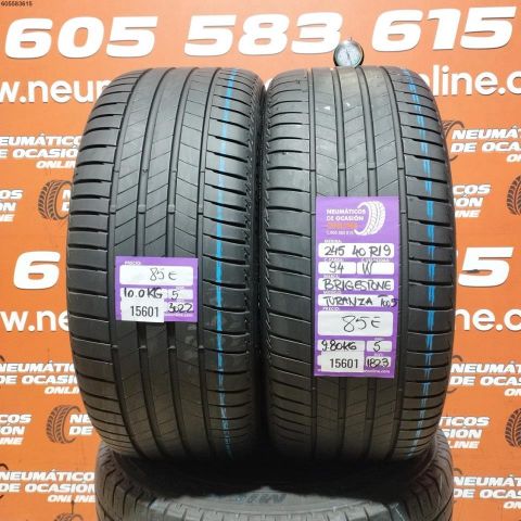 2X 245 40 R19 94W BRIDGESTONE TURANZA T005 5.0/5.0MM DOT 3022/1823