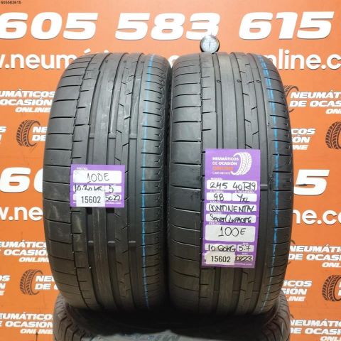 2X 245 40 R19 98Y XL CONTINENTAL SP CONTACT 6 5.0/5.6MM DOT 5022/0223