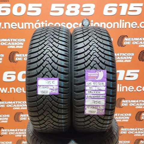 2X 215 55 R18 99V XL M+S* SUV FALKEN EUROWINTER H 501 7.2/7.2MM DOT 2418/2418