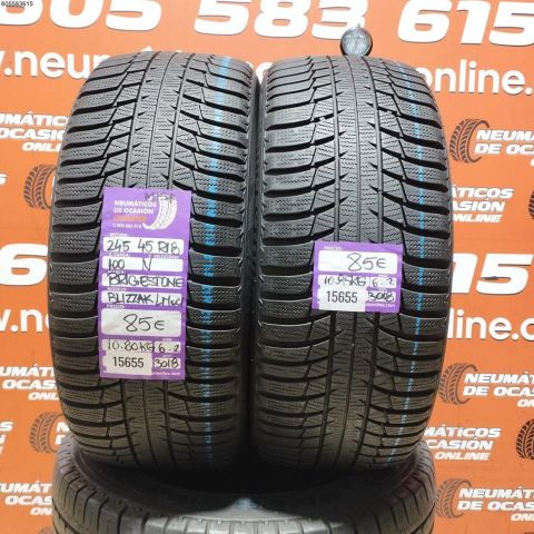 2X 245 45 R18 100V M+S* BRIDGESTONE BLIZZAK LM 001 6.2/6.2MM DOT 3018/3018
