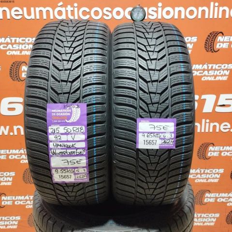 2X 215 50 R18 92V M+S* HANKOOK WINTER CEPT EVO 3 5.7/6.3MM DOT 2624/2624