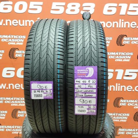 2X 195 55 R20 95H XL CONTINENTAL ULTRA CONTACT 6.3/6.3MM DOT 3224/1922
