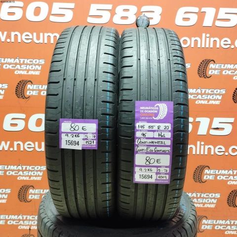 2X 195 55 R20 95H XL CONTINENTAL CONTI ECO CONTACT 5 5.7/5.7MM DOT 1521/4819