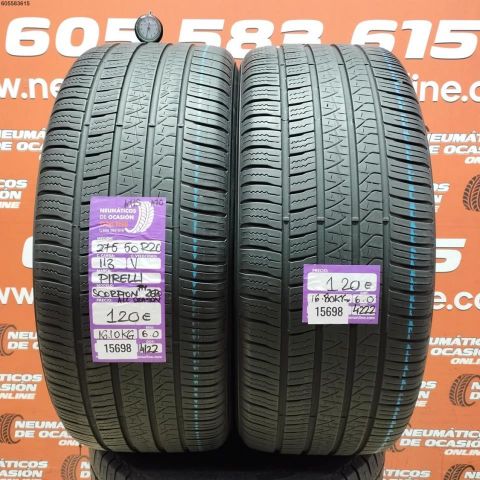 2X 275 50 R20 113V PIRELLI M+S MO SCORPION TM ZERO ALL SEASONS 6.0/6.0MM DOT 4122/4222