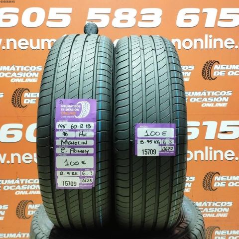 2X 195 60 R18 96H XL S1 MICHELIN E PRIMACY 6.3/6.3MM DOT 0423/0622