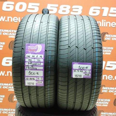 2X 245 45 R19 102Y XL MO MICHELIN E PRIMACY 5.3/5.3MM DOT 0124/1124