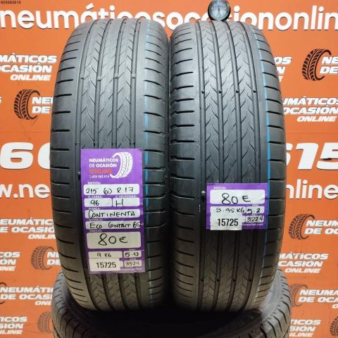 2X 215 60 R17 96H CONTINENTAL ECO CONTACT 6Q 5.0/5.2MM DOT 3324/3224