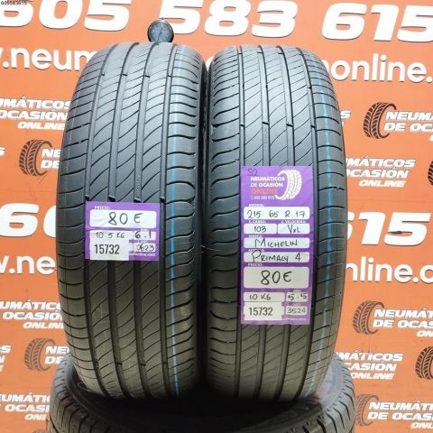 2X 215 65 R17 103V XL S2 MICHELIN PRIMACY 4 5.5/6.1MM DOT 0623/3524