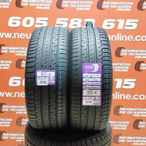 2X 235 55 R19 105V XL CONTINENTAL PREMIUM CONTACT 6 6.0/6.0MM DOT 0623/2020