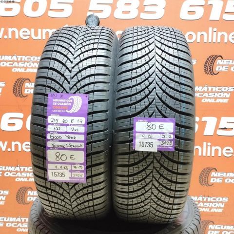 2X 215 60 R17 100V XL M+S* GOODYEAR VECTOR 4 SEASONS 7.0/7.7MM DOT 2725/3423