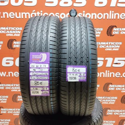 2X 215 60 R17 96H CONTINENTAL ECO CONTACT 6Q 5.2/5.5MM DOT 2583/3724