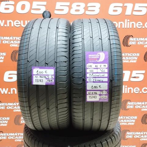 2X 245 45 R19 102Y XL MICHELIN E PRIMACY 5.0/5.6MM DOT 1504/0124