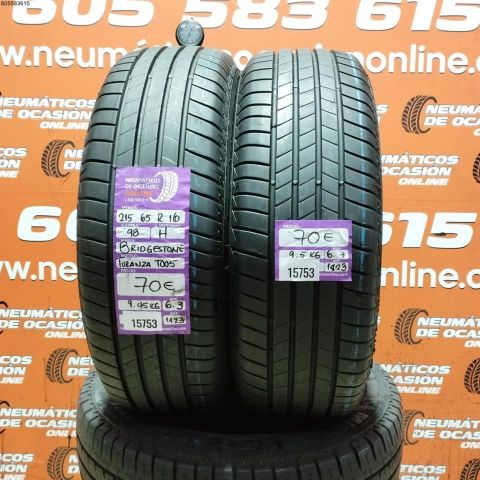 2X 215 65 R16 98H BRIDGESTONE TURANZA T005 6.3/6.7MM DOT 1423/1423