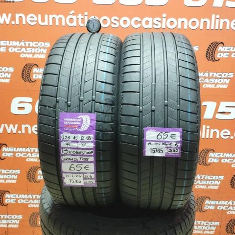 2X 225 45 R18 91Y BRIDGESTONE TURANZA T005 5.6/5.6MM DOT 2122/2122