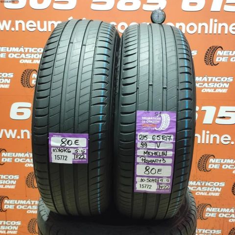 2X 215 65 R17 99V S1 MICHELIN PRIMACY 3 5.5/5.5MM DOT1722/1722