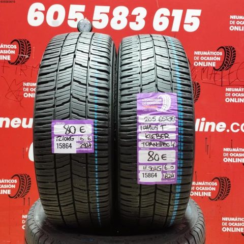 2X 205 65 R16C 107 105T KLEBER TRANSPORO 4S 6.0/6.6MM DOT 2924/1824