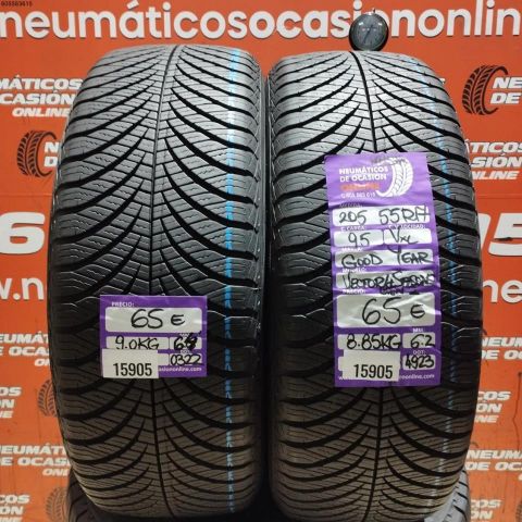2x 205 55 R17 95V XL GOODYEAR VECTOR 4 SEASON 6.4/6.2MM DOT 0322/4923