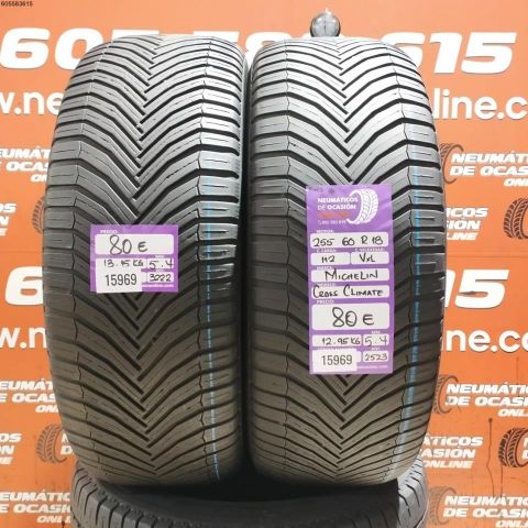 2X 255 60 R18 112V XL M+S* MICHELIN CROSS CLIMATE 5.4/5.4MM DOT 3222/2523