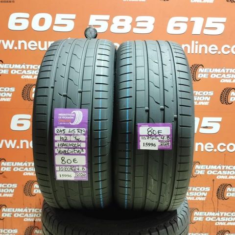 2X 245 45 R19 102Y XL HANKOOK VENTUS S1 EVO 3 4.8/4.8MM DOT 2124/2124