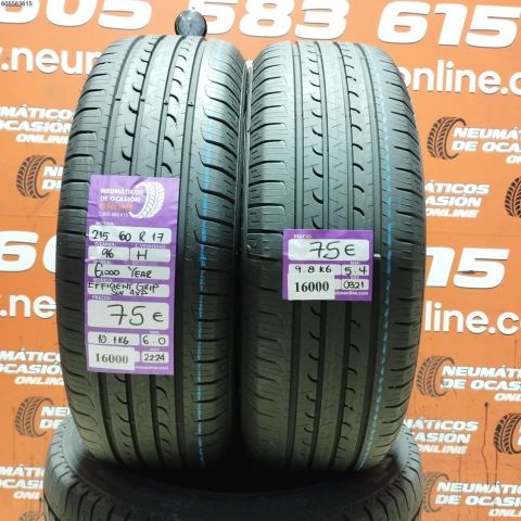 2X 215 60 R17 96H GOODYEAR EFFICIENT GRIP SUV 4X4 5.4/6.0MM DOT 2224/2321