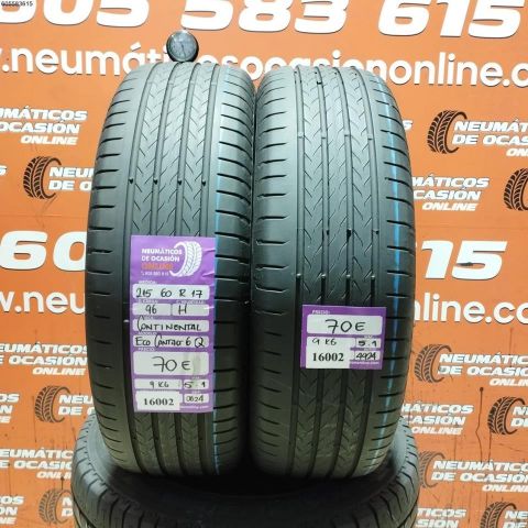 2X 215 60 R17 96H CONTINENTAL ECO CONTACT 6Q 5.1/5.1MM DOT 0624/4924