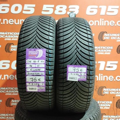 2X 215 60 R17 96H M+S* KLEBER QUQDRAXER SUV ALL SEASON 6.5/6.8MM DOT 1023/5024