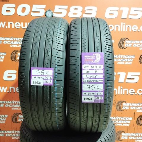2X 225 60 R18 100H DUNLOP GRANDTREK PT30 5.4/5.6MM DOT 4219/4219