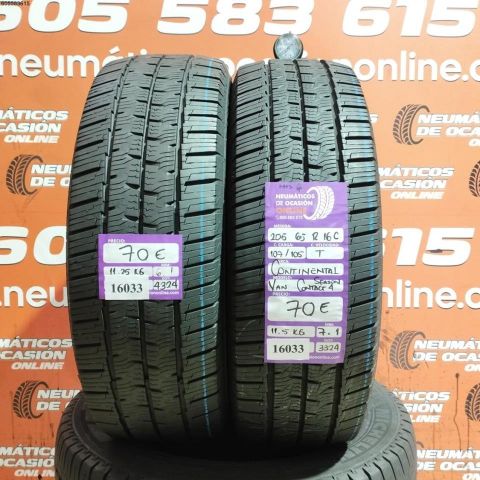 2X 205 65 R16C 107 105T M+S* CONTINENTAL VAN CONTACT 4 SEASON 6.1/7.1MM DOT 4324/3324