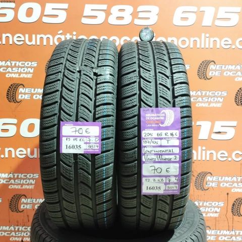 2X 205 65 R16C 107 105T M+S* CONTINENTAL VANCO WINTER 2 7.0/7.4MM DOT 3817/3517
