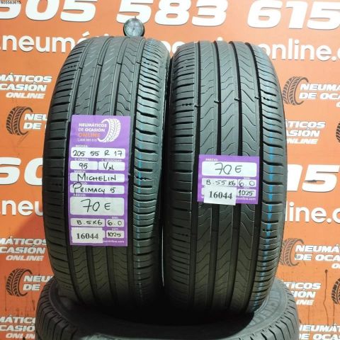 2X 205 55 R17 95V XL MICHELIN PRIMACY 5 6.0/6.0MM DOT 1025/1025