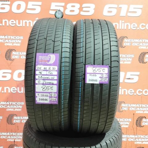 2X 215 45 R20 95T XL MICHELIN E PRIMACY 5.0/5.0MM DOT 2124/2124