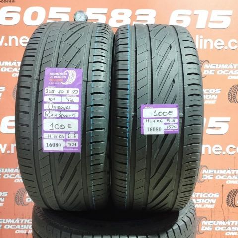 2X 255 40 R20 101Y XL UNIROYAL RAIN SPORT 5 5.5/6.6MM DOT 1524/1524