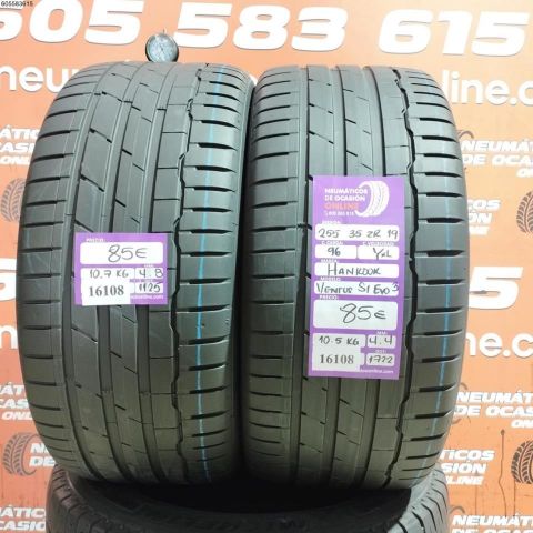 2X 255 35 ZR19 96Y XL HANKOOK VENTUS S1 EVO 3 4.4/4.8MM DOT 1125/1722