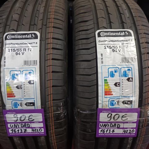 2X 215 55 R17 94V CONTINENTAL PREMIUM CONTACT TM 5 (SIN USO) DOT 4720/4220