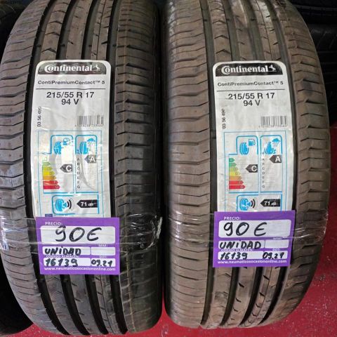 2X 215 55 R17 94V CONTINENTAL CONTI PREMIUM CONTACT TM 5 (SIN USO) DOT 0921/0921