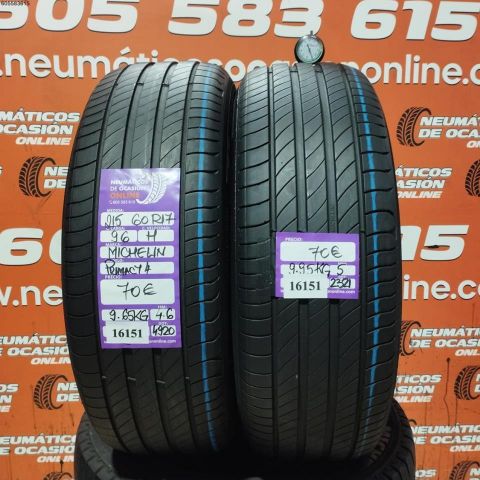 2X 215 60 R17 96H MICHELIN PRIMACY 4 4.6/5.0MM DOT 4920/2321