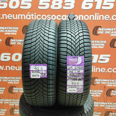 2x 215 65 R16 102H BRIDGESTONE WEATHER CONTROL 6.6/6.6MM DOT 1524/3524