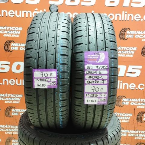 2x 215 70 R15C 109/107S HANKOOK VANTRA LT M+S 7.7/7.5MM DOT 1022/0125
