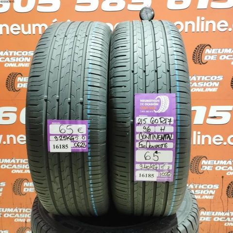 2x 215 60 R17 96H CONTINENTAL ECOCONTACT 6 5.0/5.2MM DOT 1022/0623
