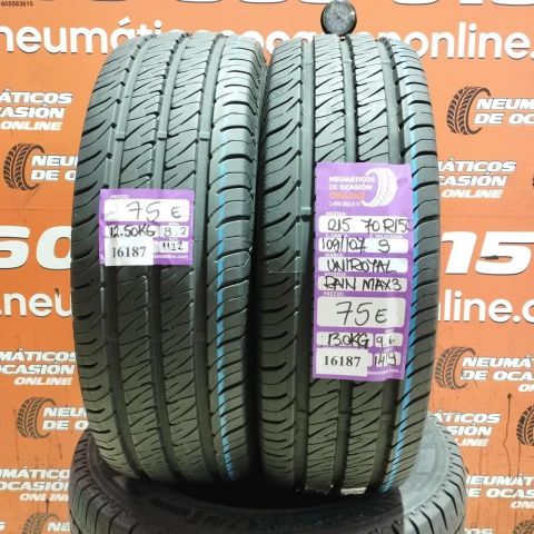 2x 215 70 R15C 109/107S UNIROYAL RAIN MAX 3 6.6/8.2MM DOT 1122/1419