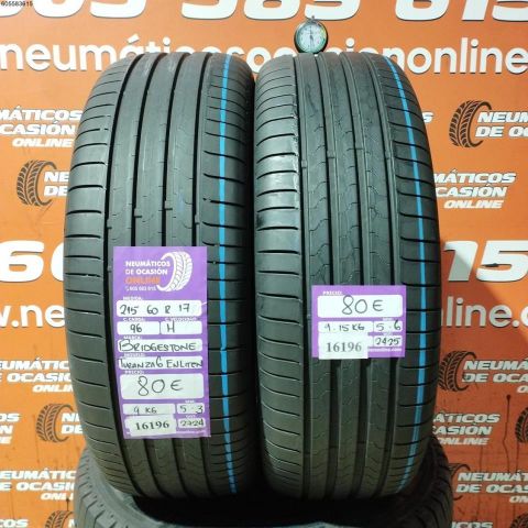 2X 215 60 R17 96H BRIDGESTONE TURANZA 6 ENLITEN 5.6/5.6MM DOT 2724/2425