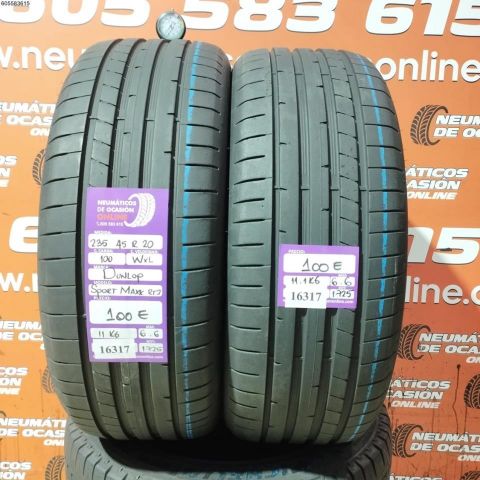 2X 235 45 R20 100W XL DUNLOP SPORT MAXX RT2 6.6/6.6MM DOT 1725/1725