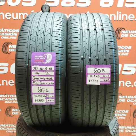 2x 215 50 R18 96V XL CONTINENTAL ECO CONTACT 6 5.4/4.7MM DOT 1223/3722
