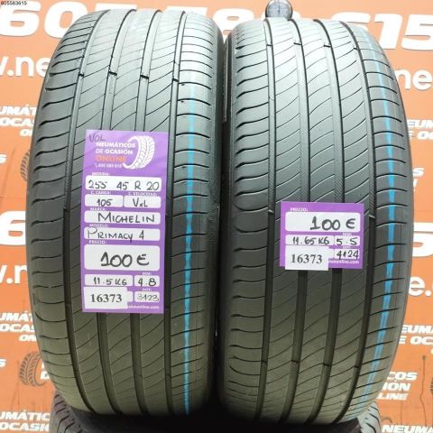 2x 255 45 R20 105V MICHELIN PRIMACY 4 VOL 5.5/4.8MM DOT 3423/4124