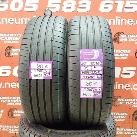 2x 215 55 R18 95H BRIDGESTONE TURANZA T005 5.4/5.1MM DOT 4021/4121