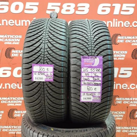 2X 215 55 R18 99V XL M+S* GEN2 GOODYEAR VECTOR 4 SUV 6.0/6.6MM DOT 3923/3923