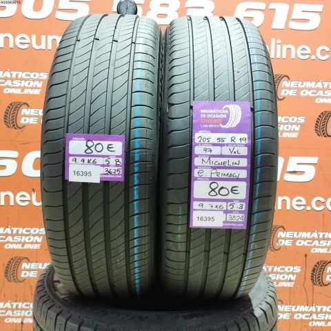 2x 205 55 R19 97V XL MICHELIN E. PRIMACY 5.8/5.3MM DOT 3625/3324