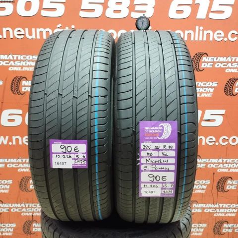 2x 225 55 R19 103V XL MICHELIN E. PRIMACY 5.8/5.6MM DOT 0125/4324